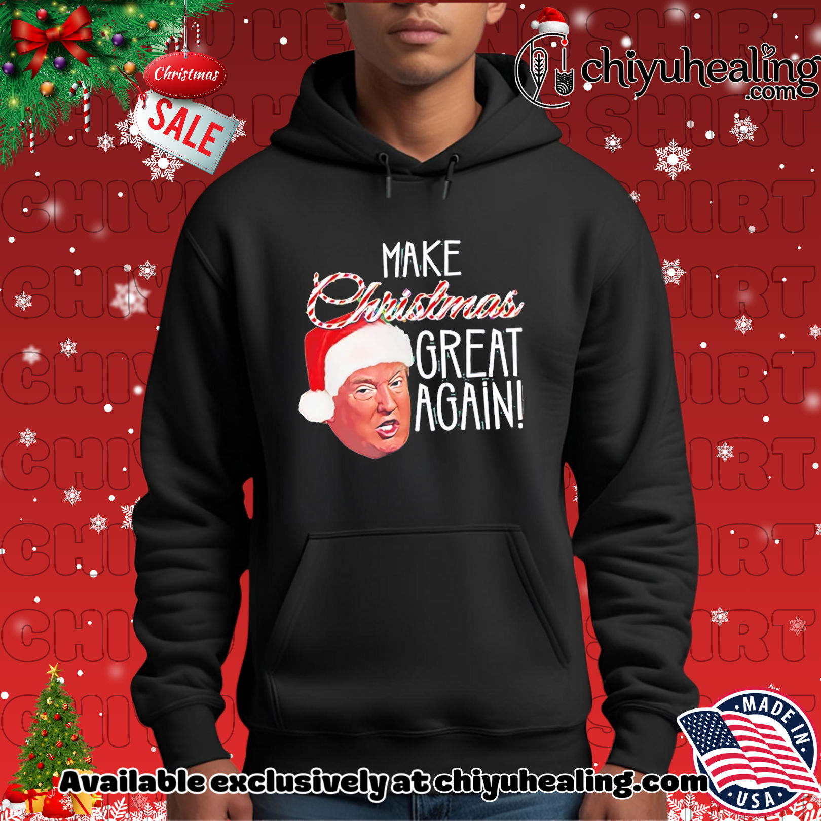 Make Christmas Great Again Trump Santa hat '25 shirt, Hoodie, Sweatshirt, Poster Canvas, Mug, Ornaments
