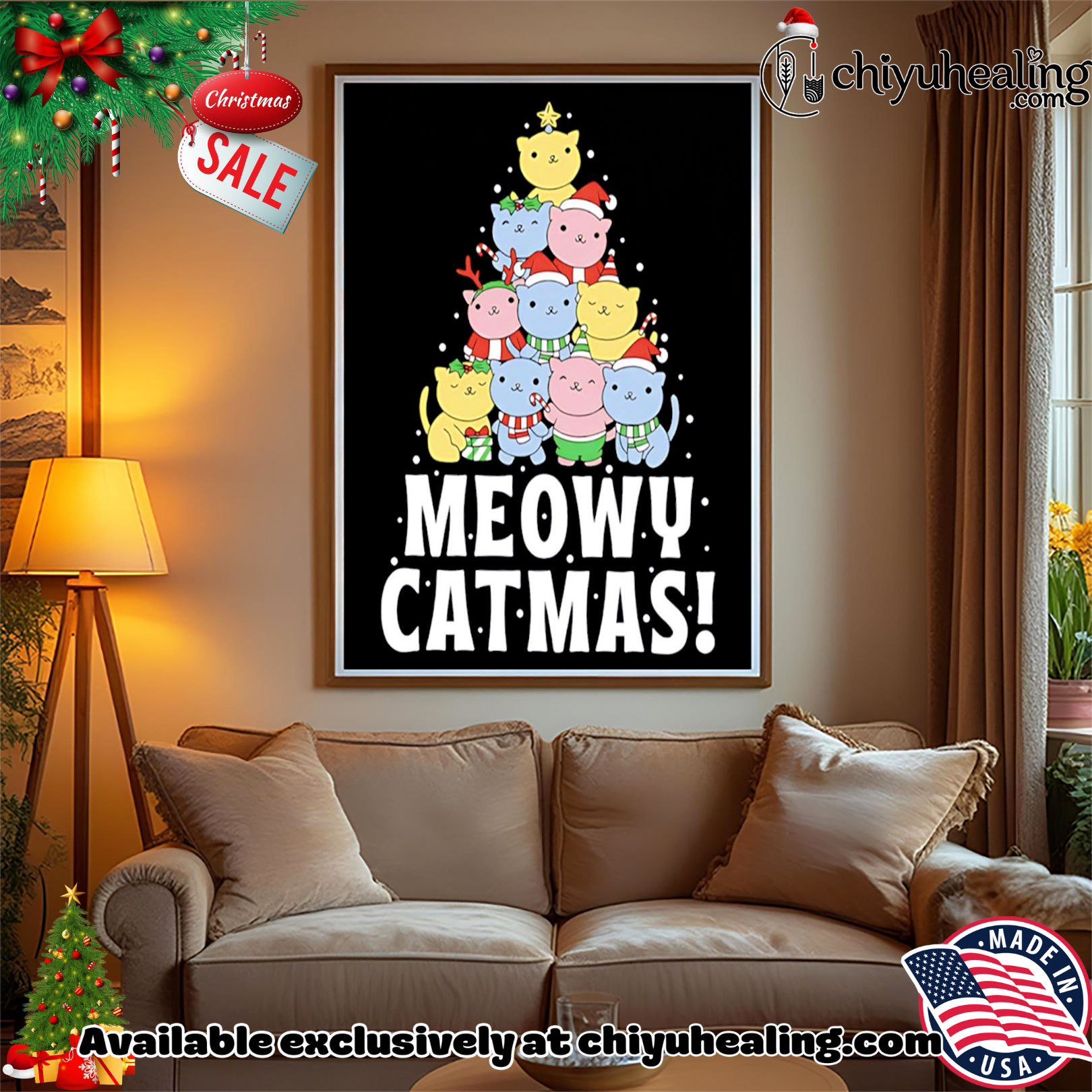 Meowy Catmas Christmas tree shirt, Hoodie, Sweatshirt, Poster Canvas, Mug, Ornaments Meowy Catmas Christmas tree shirt, Hoodie, Sweatshirt, Poster Canvas, Mug, Ornaments