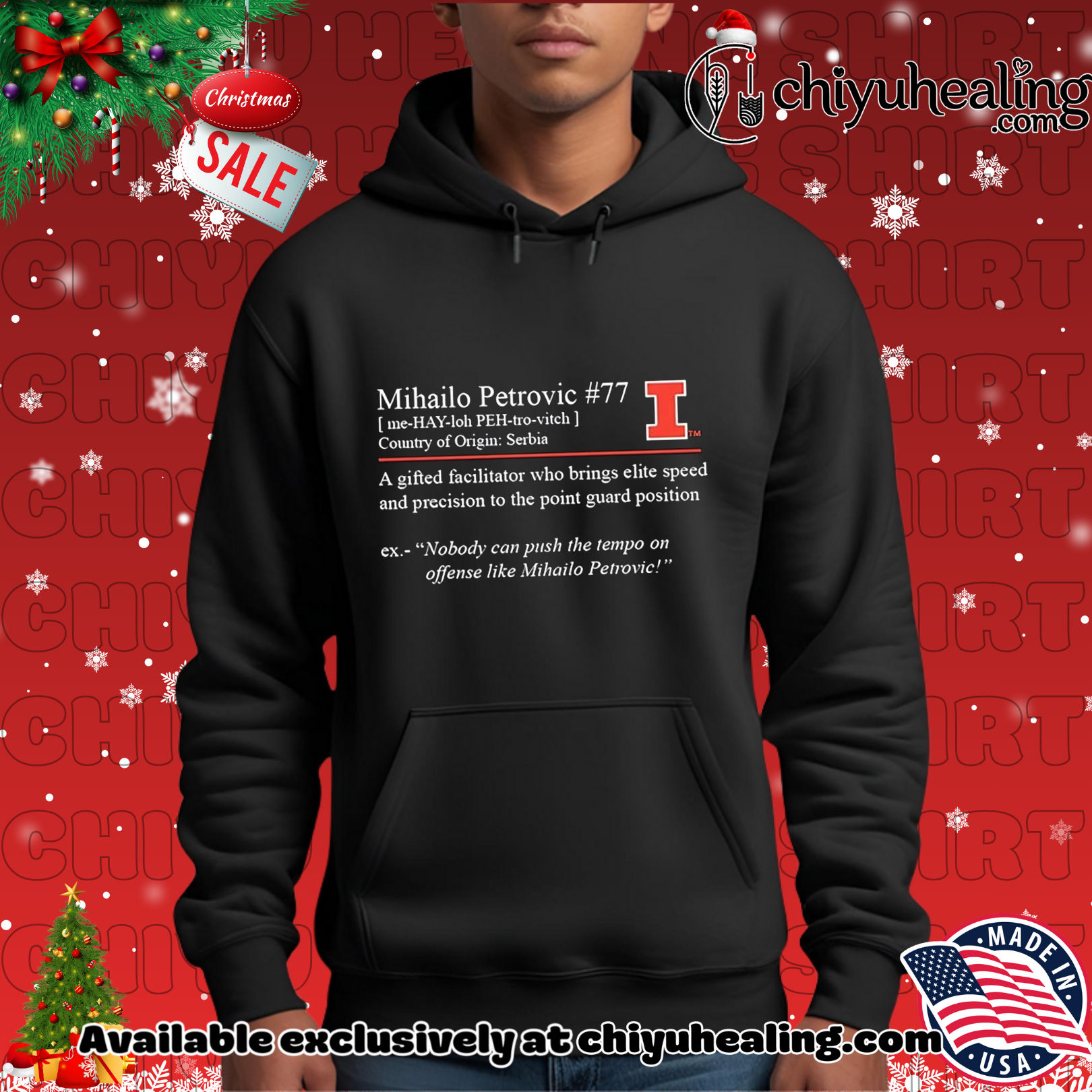 Mihailo Petrovic Illinois Fighting Illini Cheat Sheet Christmas ornament, Hoodie, Sweatshirt, Poster Canvas, Mug, Ornaments