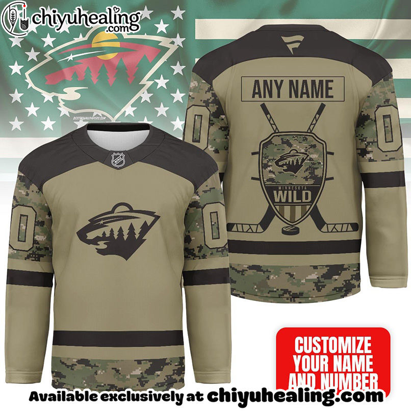 Minnesota Wild - Premium NHL Camo Army Hockey Jersey