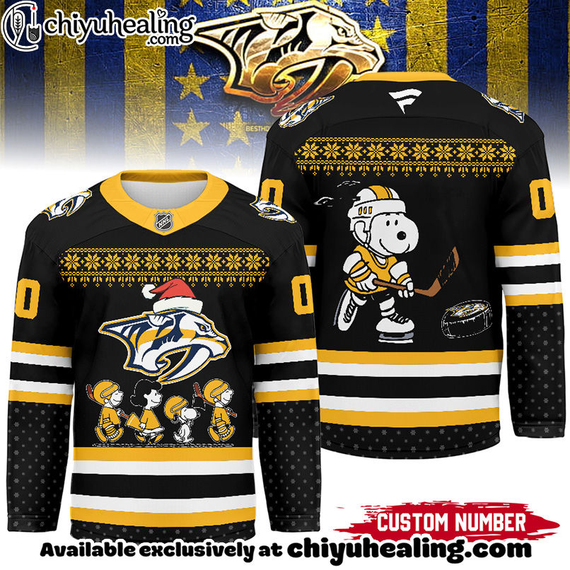 Nashville Predators - Premium NHL Peanuts Snoopy Hockey Jersey Ver 2