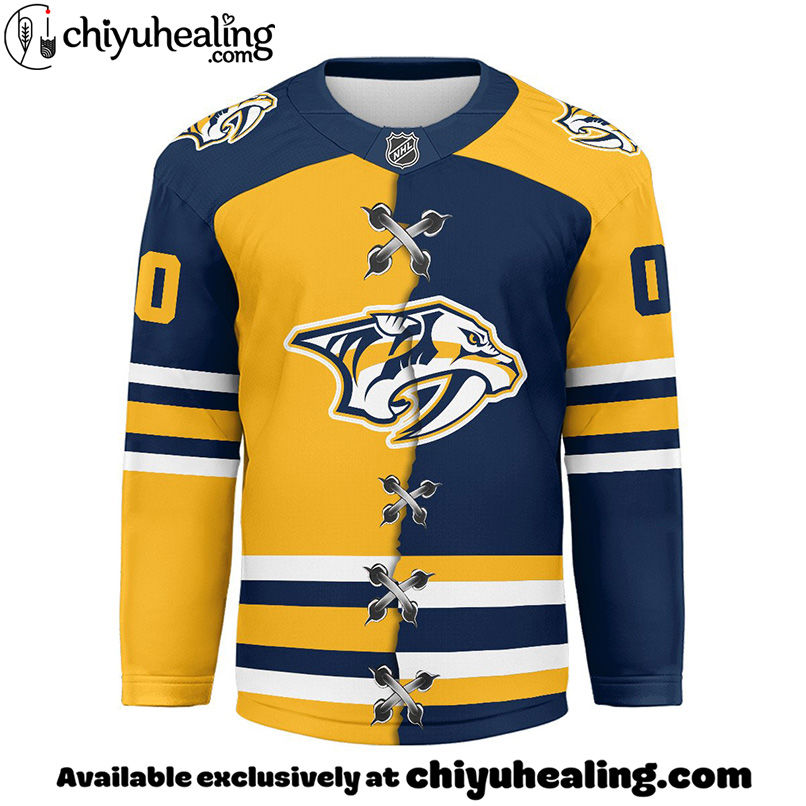Nashville Predators - Premium NHL Personalized Split Color Hockey Jersey Nashville Predators - Premium NHL Personalized Split Color Hockey Jersey