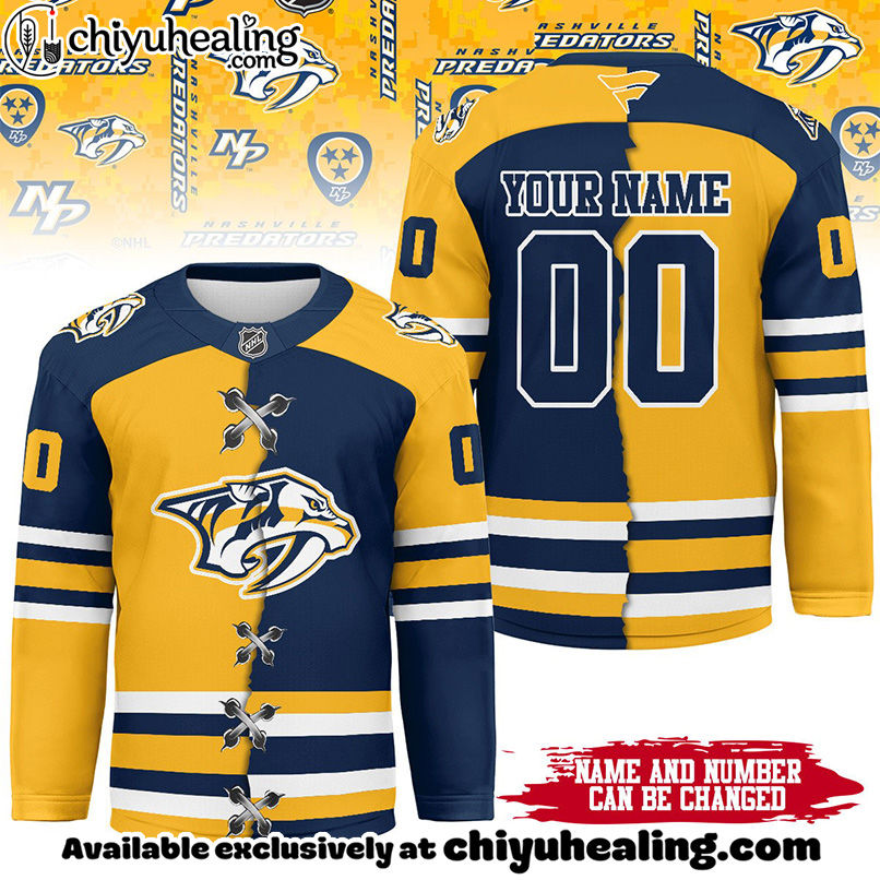 Nashville Predators - Premium NHL Personalized Split Color Hockey Jersey