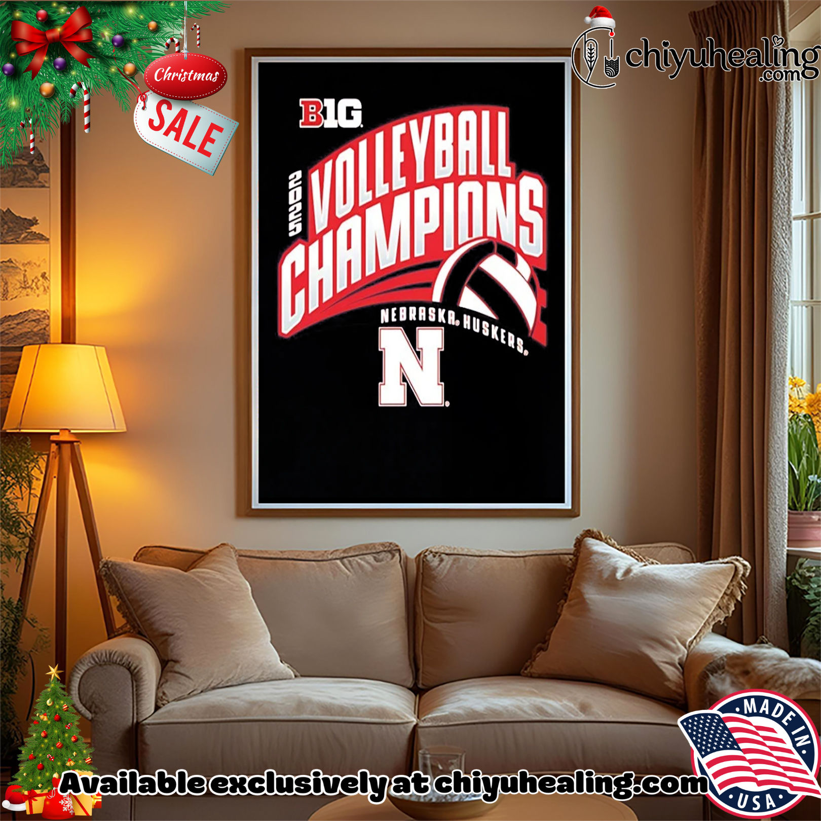 Nebraska Huskers 2025 Big 10 Women's Volleyball Regular Season Champions Locker Room shirt, Hoodie, Sweatshirt, Poster Canvas, Mug, Ornaments 14 Nebraska Huskers 2025 Big 10 Womens Volleyball Regular Season Champions Locker Room shirt Hoodie Sweatshirt