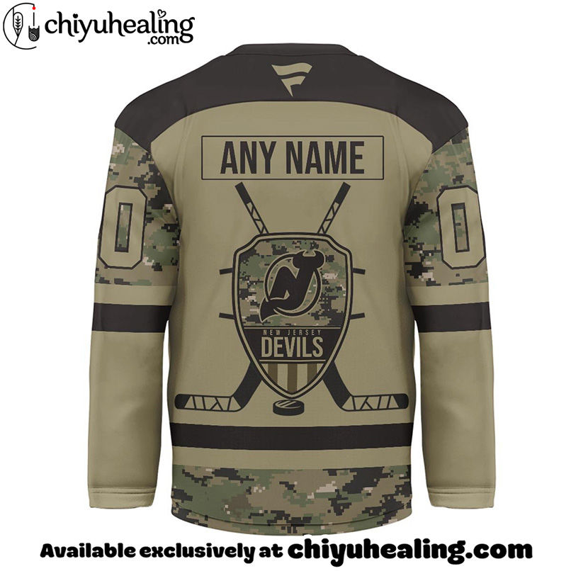 New Jersey Devils - Premium NHL Camo Army Hockey Jersey