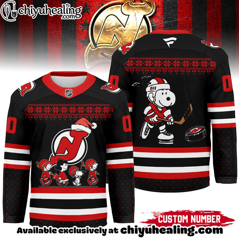 New Jersey Devils - Premium NHL Peanuts Snoopy Hockey Jersey Ver 2
