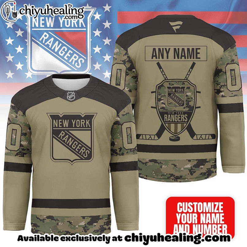 New York Rangers - Premium NHL Camo Army Hockey Jersey