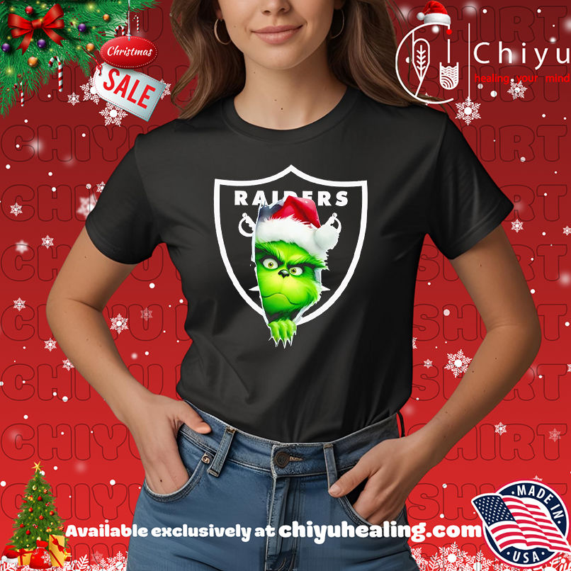 Nice Grinch Peeking Through Raiders Football Christmas Holiday shirt, Hoodie, Sweatshirt, Poster Canvas, Mug, Ornaments 7 Nice Grinch Peeking Through Raiders Football Christmas Holiday shirt, Hoodie, Sweatshirt, Poster Canvas, Mug, Ornaments
