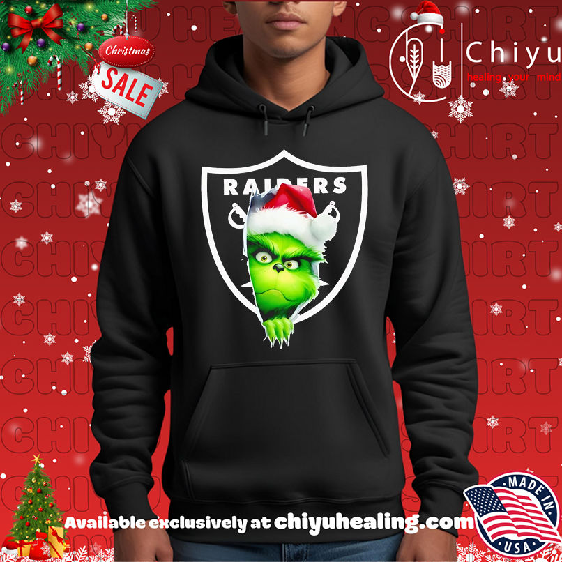 Nice Grinch Peeking Through Raiders Football Christmas Holiday shirt, Hoodie, Sweatshirt, Poster Canvas, Mug, Ornaments 2 Nice Grinch Peeking Through Raiders Football Christmas Holiday shirt, Hoodie, Sweatshirt, Poster Canvas, Mug, Ornaments