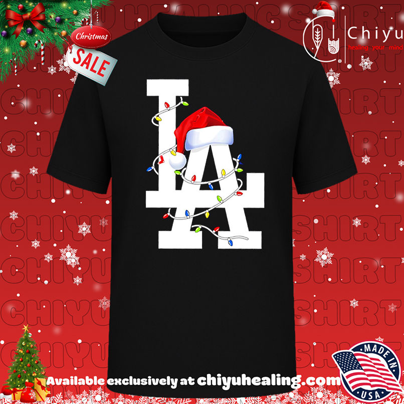 Nice Merry LA Dodgers Christmas lights shirt, Hoodie, Sweatshirt, Poster Canvas, Mug, Ornaments