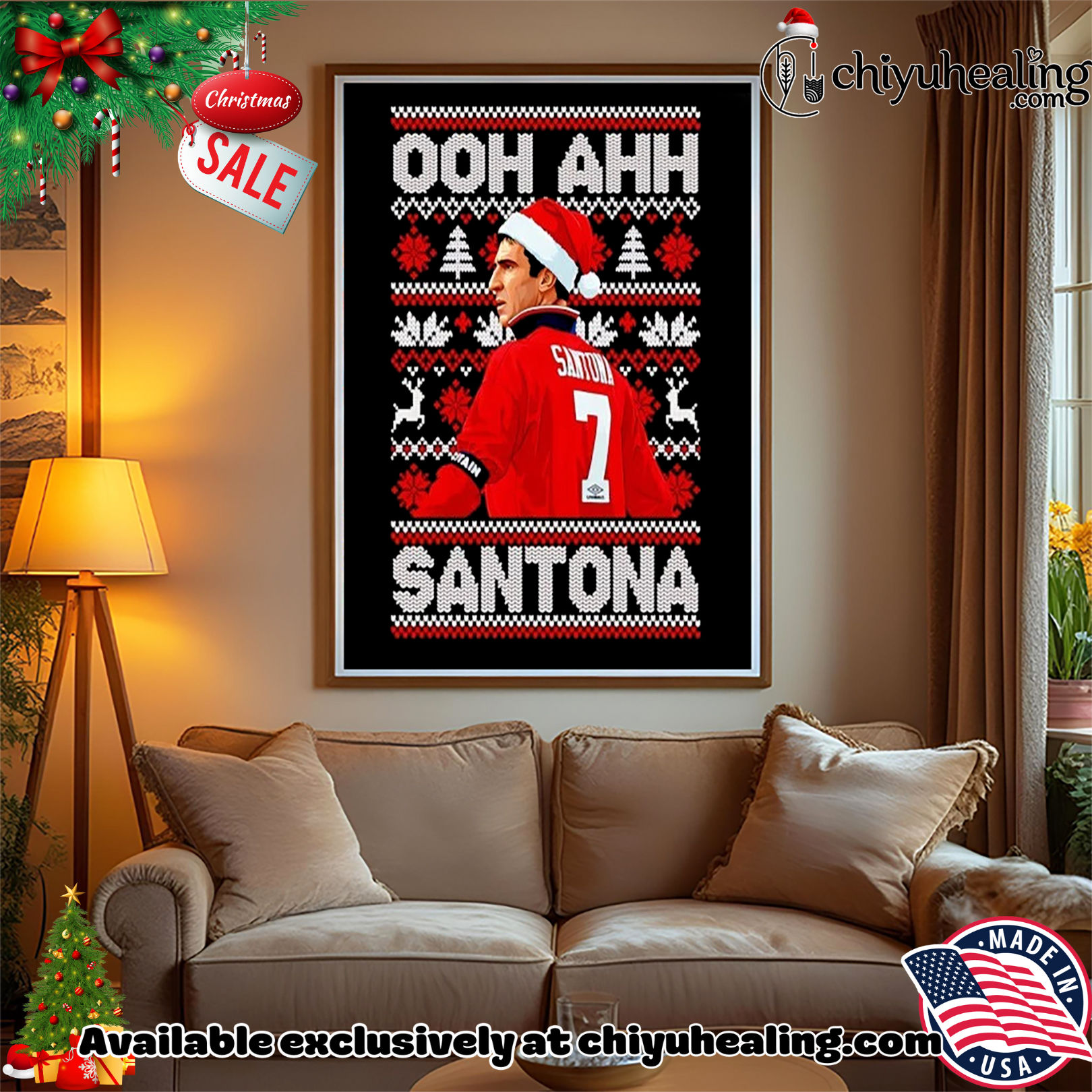 OOH AHH Santona Eric Cantona Christmas Christmas ornament, Hoodie, Sweatshirt, Poster Canvas, Mug, Ornaments OOH AHH Santona Eric Cantona Christmas Christmas ornament, Hoodie, Sweatshirt, Poster Canvas, Mug, Ornaments