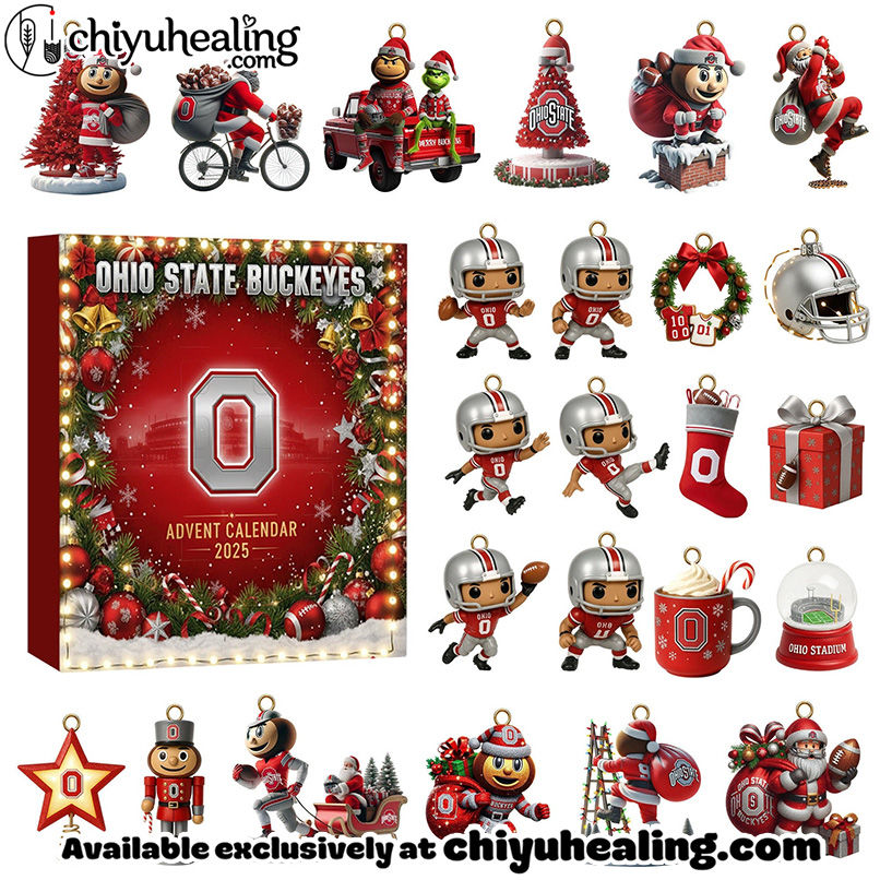 OSB Festive Collectibles Premium Advent Calendar 2025, Christmas Countdown Advent Calendar Gift Box with 24 Acrylic Ornaments