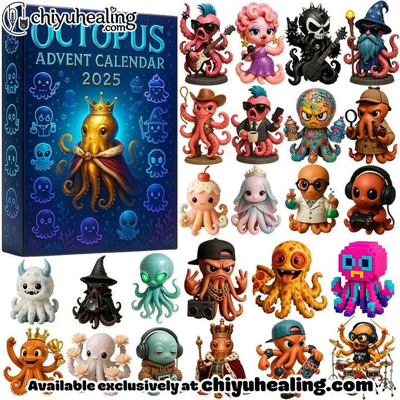 Octopus Advent Calendar 2025, Christmas Countdown Advent Calendar Gift Box with 24 Acrylic Ornaments Octopus Advent Calendar 2025, Christmas Countdown Advent Calendar Gift Box with 24 Acrylic Ornaments