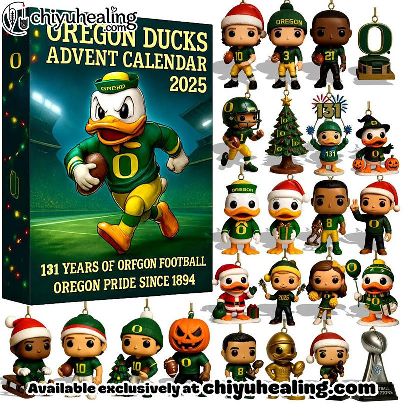 Oregon Ducks Advent Calendar 131st Anniversary - 2025, Christmas Countdown Advent Calendar Gift Box with 24 Acrylic Ornaments Oregon Ducks Advent Calendar 131st Anniversary - 2025, Christmas Countdown Advent Calendar Gift Box with 24 Acrylic Ornaments