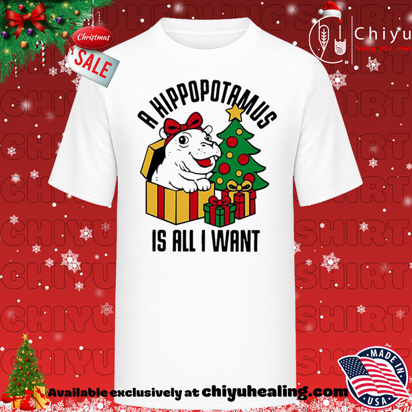 Original A hippopotamus is all I want Christmas shirt, Hoodie, Sweatshirt, Poster Canvas, Mug, Ornaments