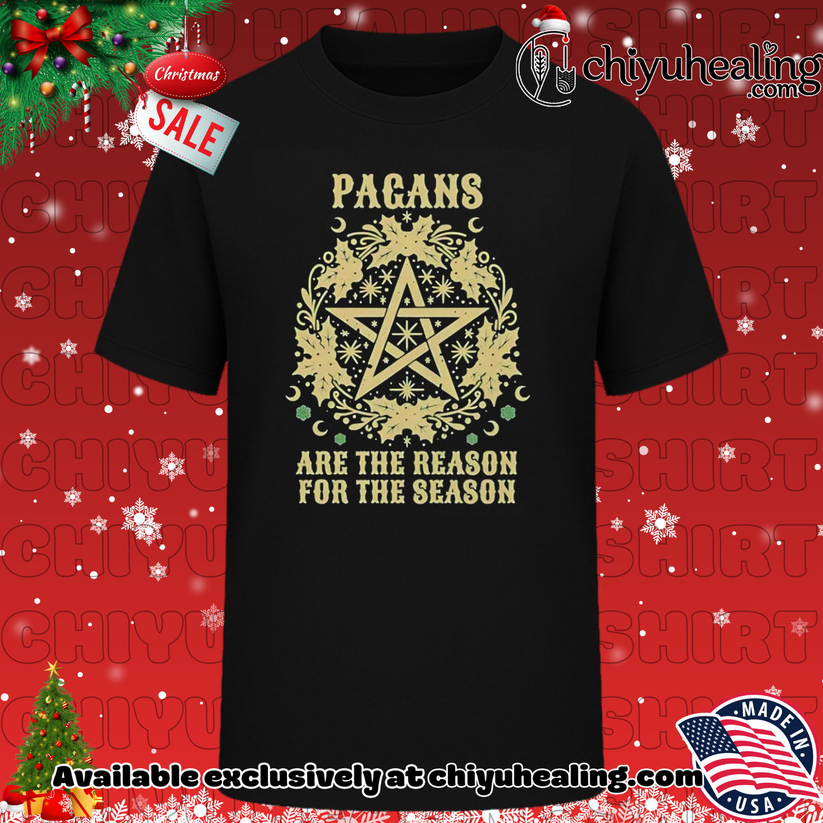 Pagans are the reason for the season Pentagram Christmas shirt, Hoodie, Sweatshirt, Poster Canvas, Mug, Ornaments