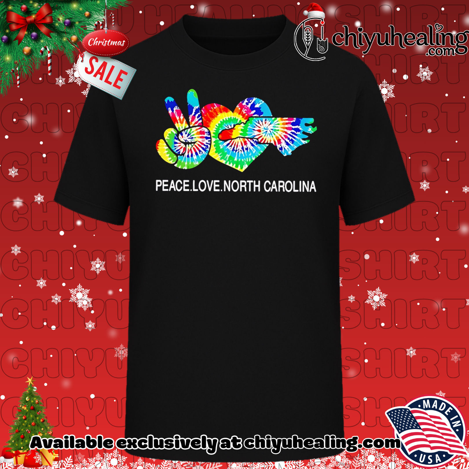 Peace Love North Carolina pride shirt, Hoodie, Sweatshirt, Poster Canvas, Mug, Ornaments