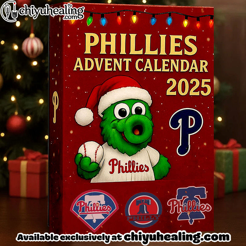 Phillies Advent Calendar 2025, Christmas Countdown Advent Calendar Gift Box with 24 Acrylic Ornaments