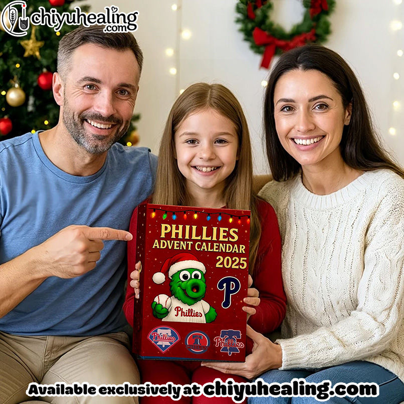 Phillies Advent Calendar 2025, Christmas Countdown Advent Calendar Gift Box with 24 Acrylic Ornaments