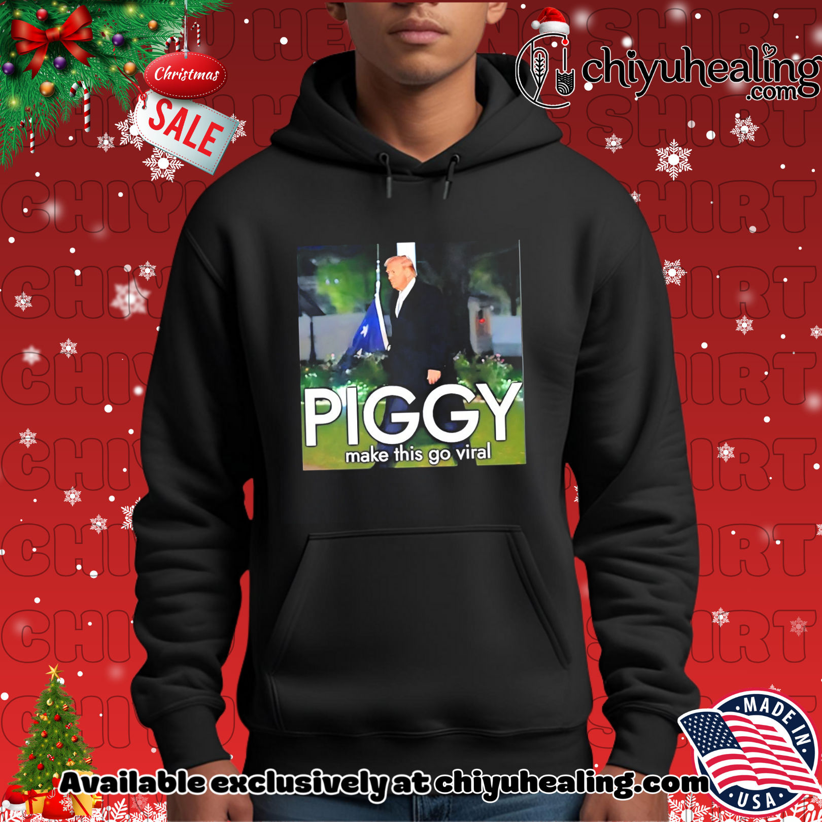Piggy make this go viral Trump shirt, Hoodie, Sweatshirt, Poster Canvas, Mug, Ornaments