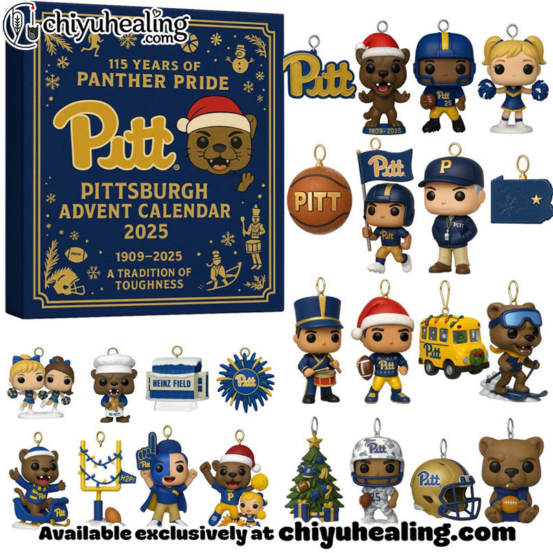 Pittsburgh Panthers 115th Anniversary Advent Calendar, Christmas Countdown Advent Calendar Gift Box with 24 Acrylic Ornaments