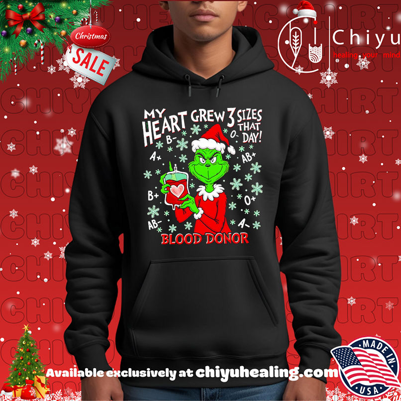 Premium Grinch My Heart Grew 3 Sizes That Day Blood Donor christmas shirt, Hoodie, Sweatshirt, Poster Canvas, Mug, Ornaments 2 Premium Grinch My Heart Grew 3 Sizes That Day Blood Donor christmas shirt, Hoodie, Sweatshirt, Poster Canvas, Mug, Ornaments