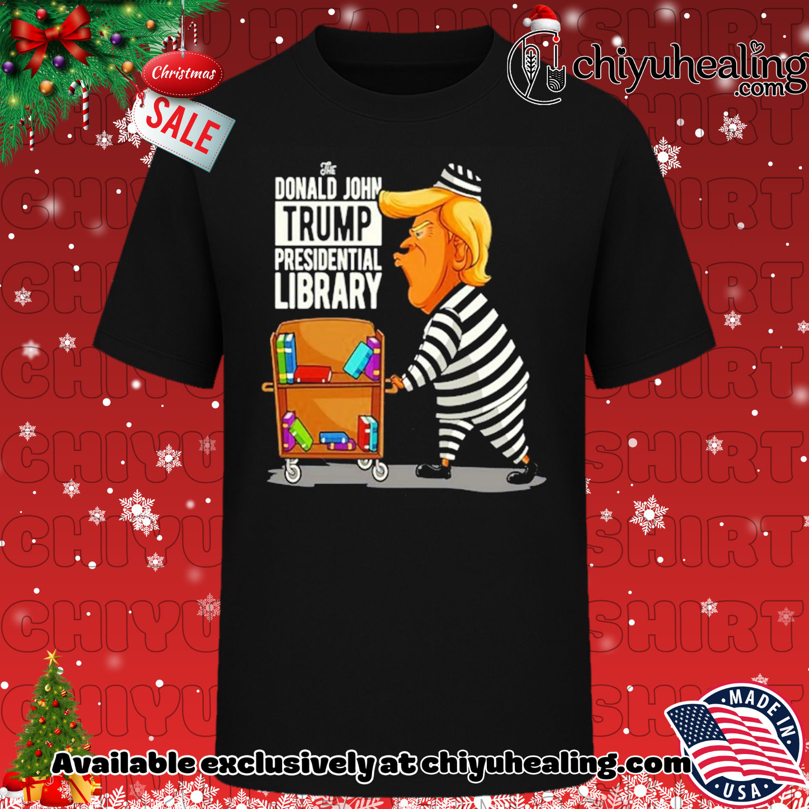 Prison Trump Presidential Library shirt, Hoodie, Sweatshirt, Poster Canvas, Mug, Ornaments