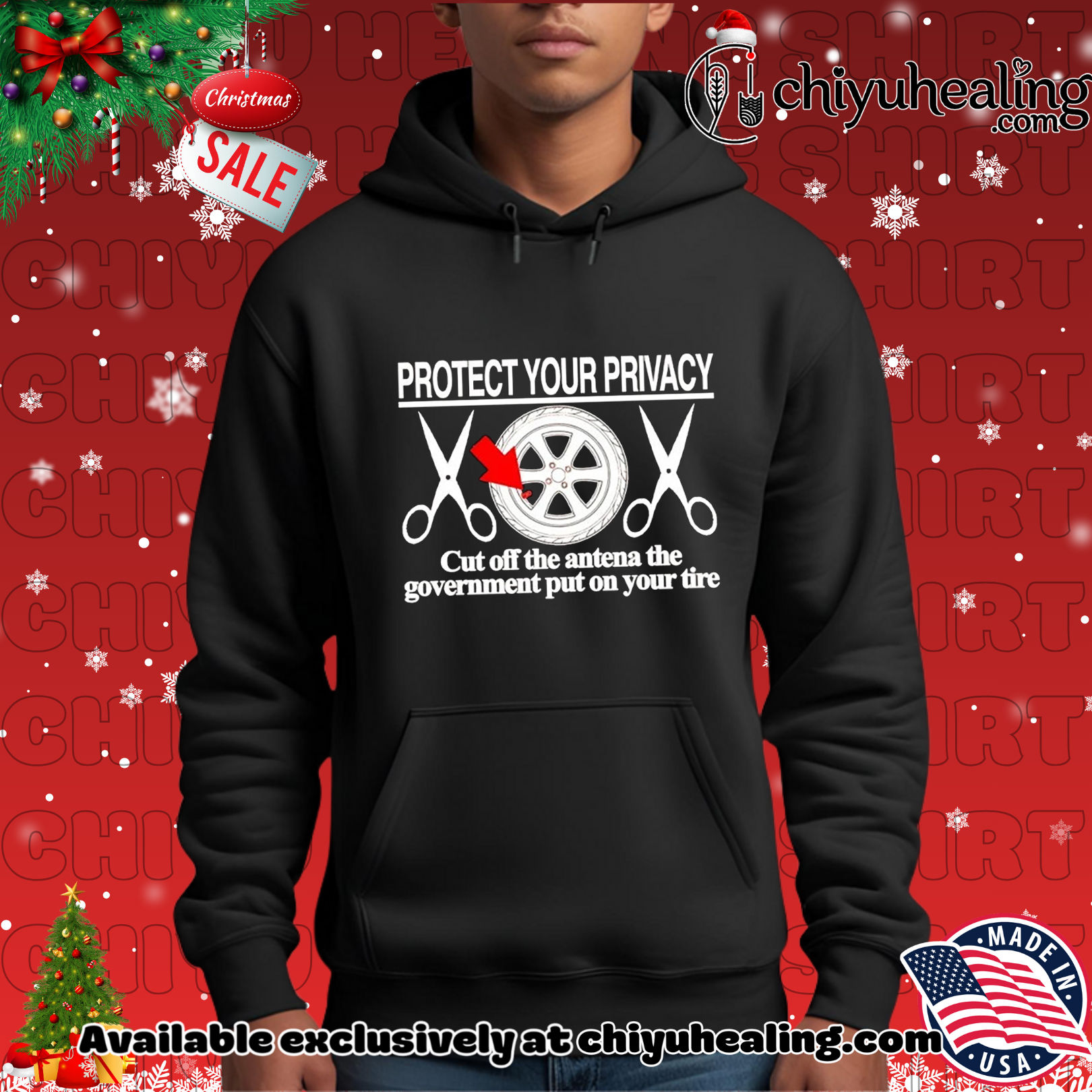 Protect your privacy cut off the antenna the government put on your tires Christmas ornament, Hoodie, Sweatshirt, Poster Canvas, Mug, Ornaments