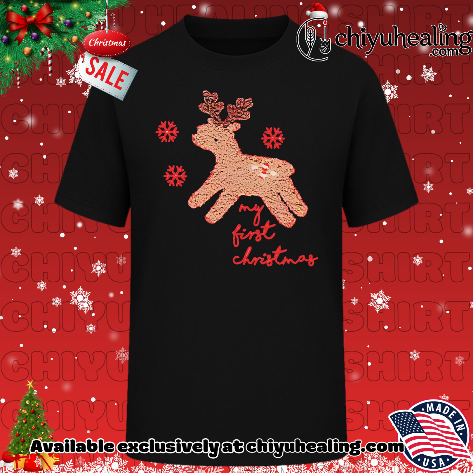 Red My First Christmas shirt, Hoodie, Sweatshirt, Poster Canvas, Mug, Ornaments