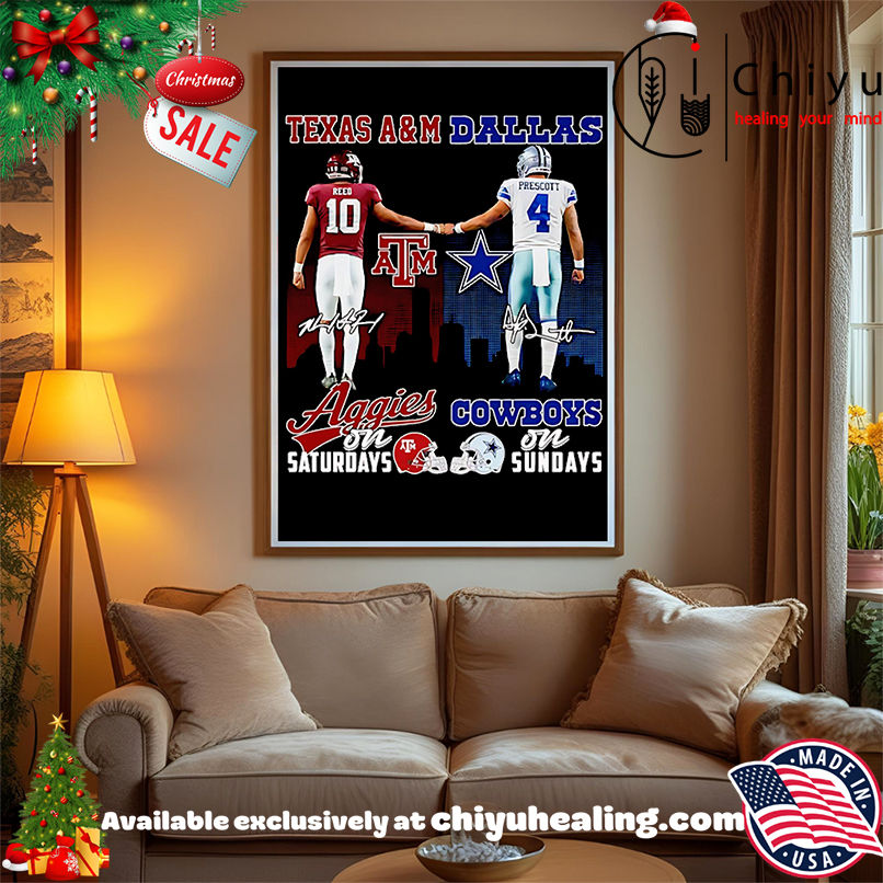 Reed and Prescott Texas A&M Aggies on Saturdays Dallas Cowboys on Sundays shirt, Hoodie, Sweatshirt, Poster Canvas, Mug, Ornaments Reed and Prescott Texas A&M Aggies on Saturdays Dallas Cowboys on Sundays shirt, Hoodie, Sweatshirt, Poster Canvas, Mug, Ornaments