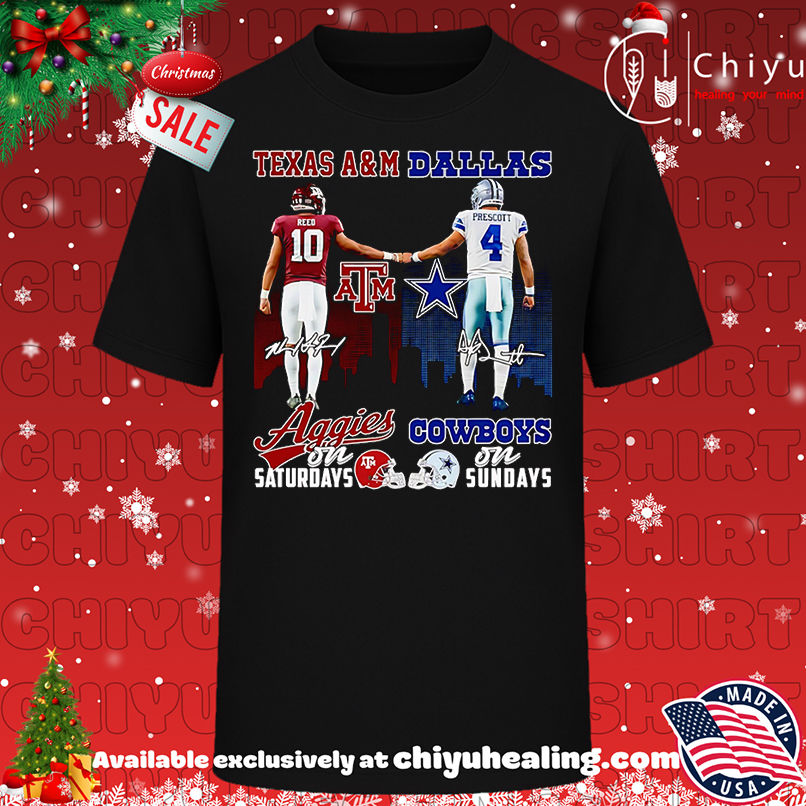 Reed and Prescott Texas A&M Aggies on Saturdays Dallas Cowboys on Sundays shirt, Hoodie, Sweatshirt, Poster Canvas, Mug, Ornaments