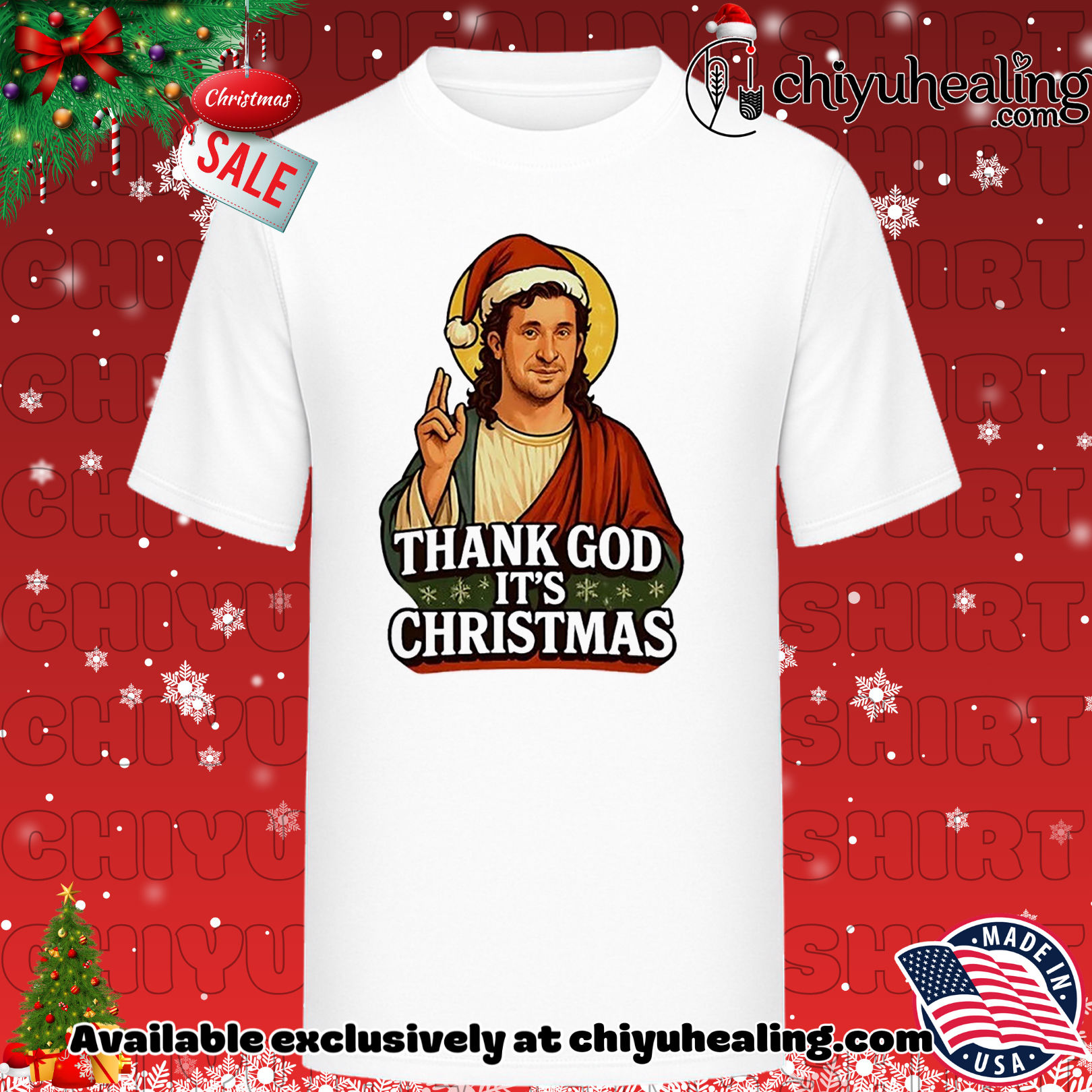 Robbie Fowler Jesus Thank God It's Christmas Christmas ornament, Hoodie, Sweatshirt, Poster Canvas, Mug, Ornaments