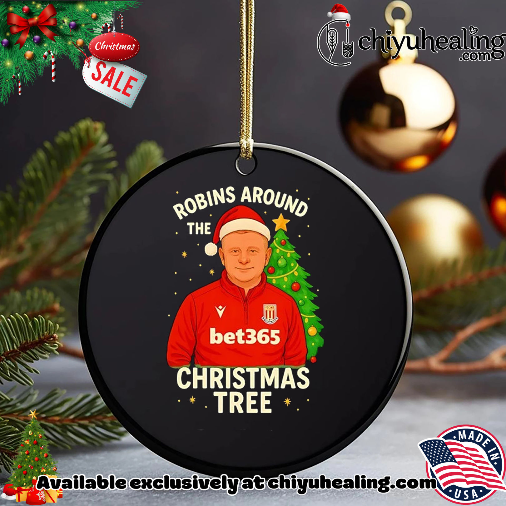 Robins Around The Christmas Tree Stoke City Christmas Christmas ornament, Hoodie, Sweatshirt, Poster Canvas, Mug, Ornaments Robins Around The Christmas Tree Stoke City Christmas Christmas ornament, Hoodie, Sweatshirt, Poster Canvas, Mug, Ornaments