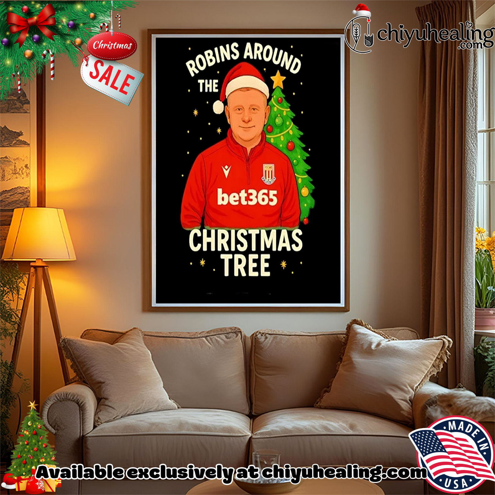 Robins Around The Christmas Tree Stoke City Christmas Christmas ornament, Hoodie, Sweatshirt, Poster Canvas, Mug, Ornaments Robins Around The Christmas Tree Stoke City Christmas Christmas ornament, Hoodie, Sweatshirt, Poster Canvas, Mug, Ornaments