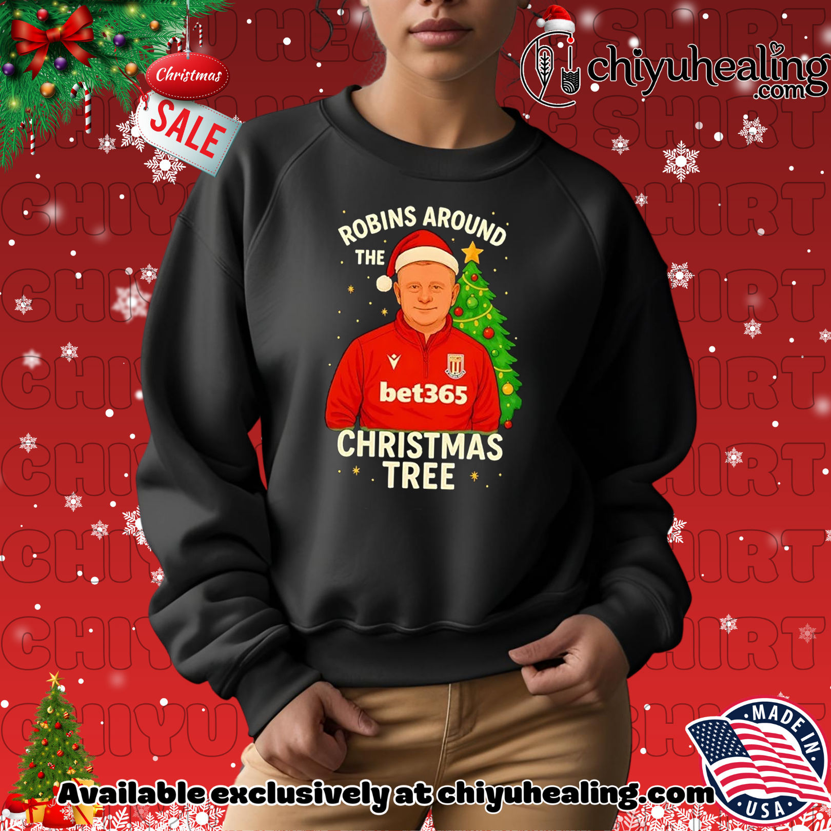 Robins Around The Christmas Tree Stoke City Christmas Christmas ornament, Hoodie, Sweatshirt, Poster Canvas, Mug, Ornaments 2 Robins Around The Christmas Tree Stoke City Christmas Christmas ornament, Hoodie, Sweatshirt, Poster Canvas, Mug, Ornaments