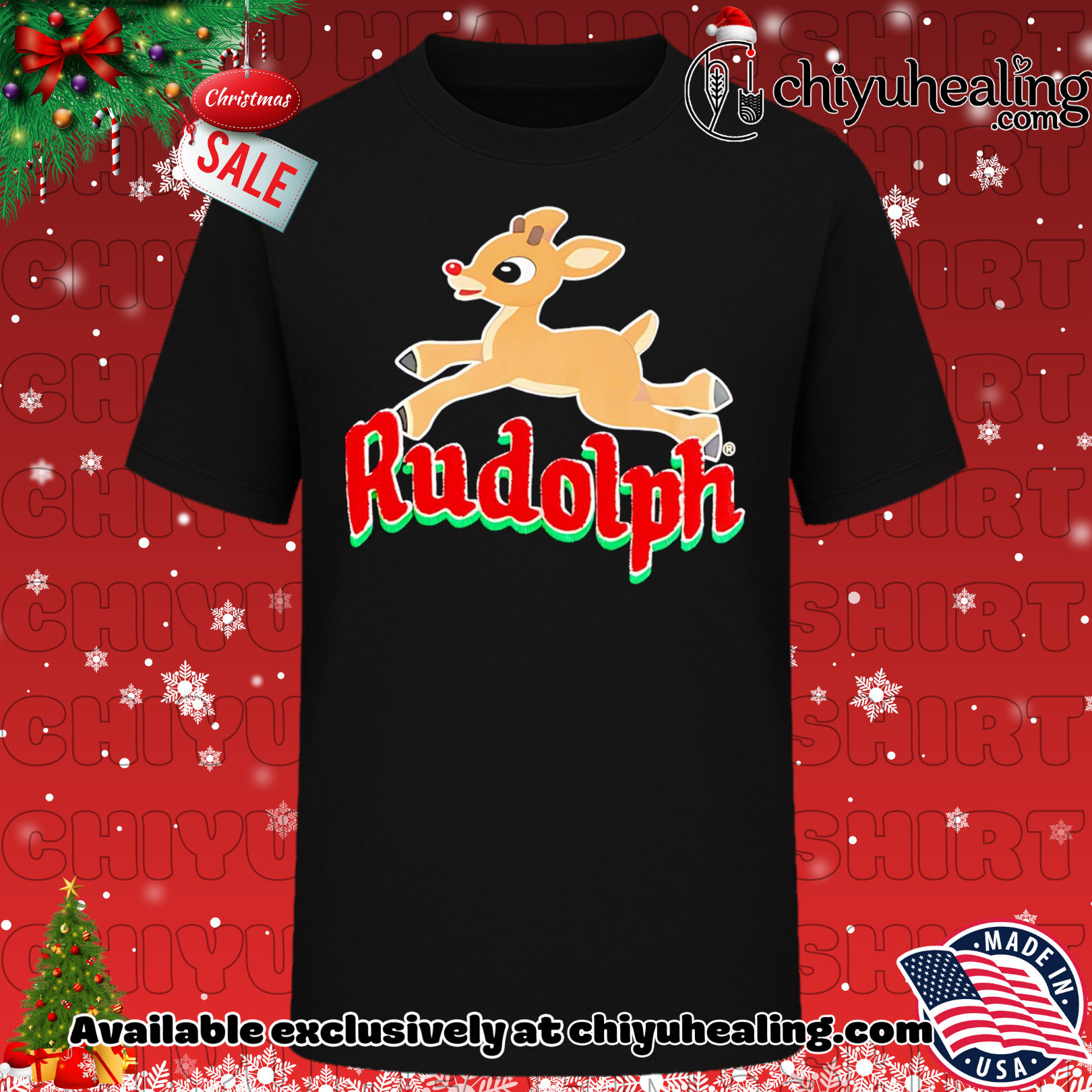 Rudolph The Red Nosed Reindeer Christmas shirt, Hoodie, Sweatshirt, Poster Canvas, Mug, Ornaments