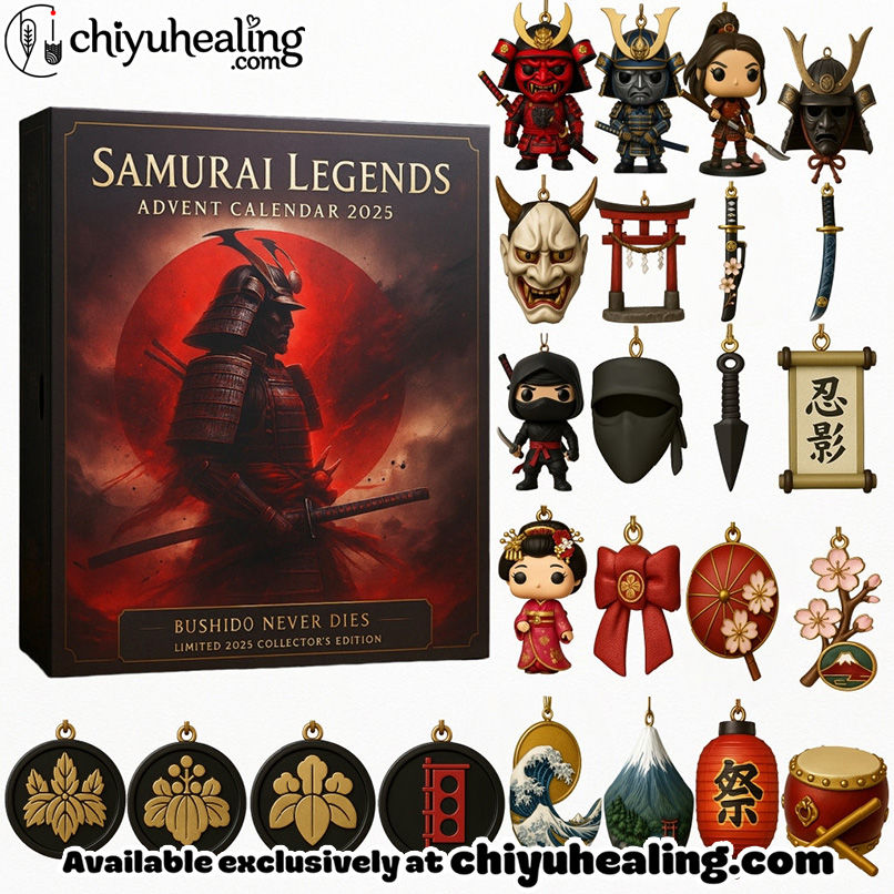 Samurai Legends Advent Calendar - 2025, Christmas Countdown Advent Calendar Gift Box with 24 Acrylic Ornaments