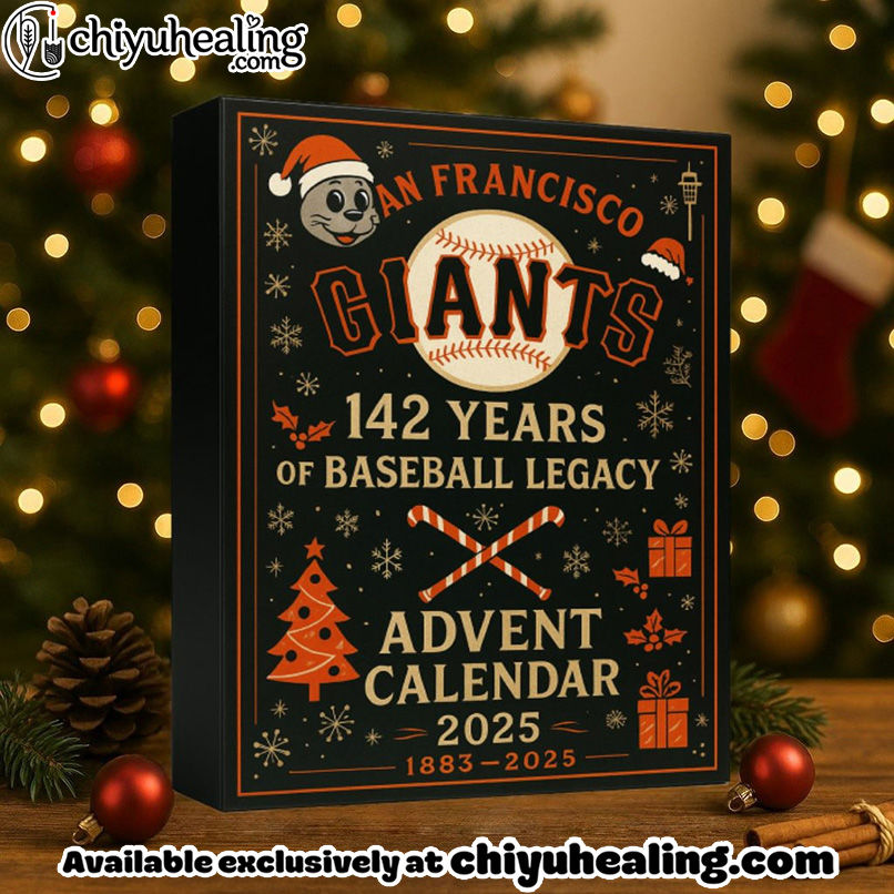 San Francisco Giants 142nd Anniversary Advent Calendar, Christmas Countdown Advent Calendar Gift Box with 24 Acrylic Ornaments