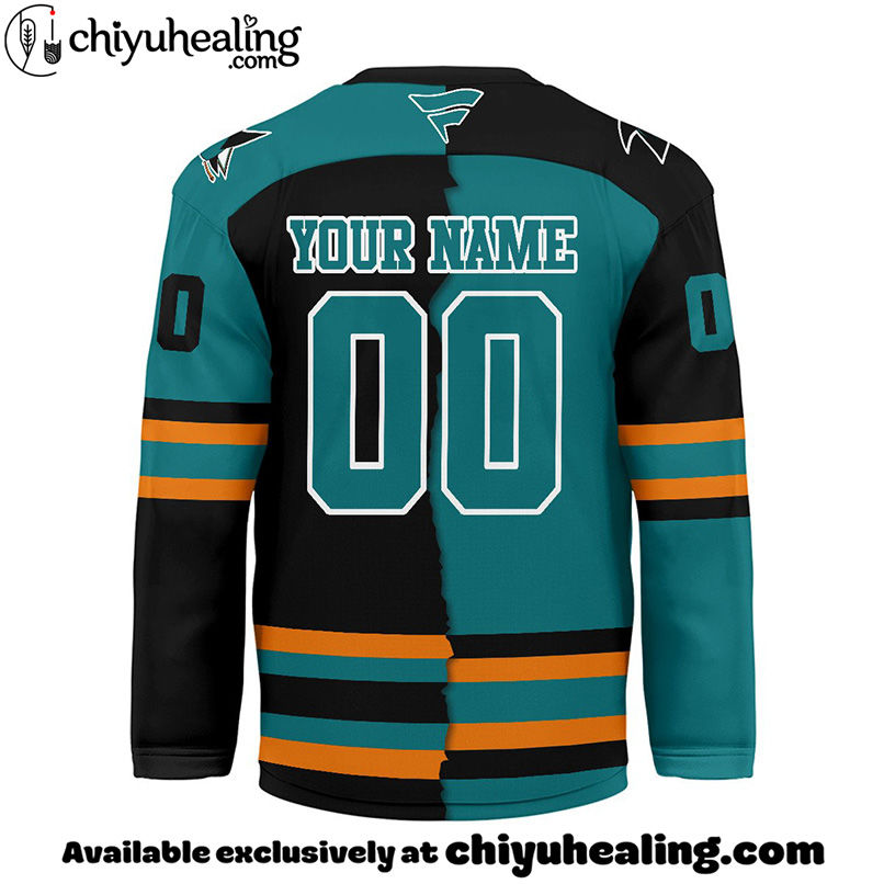San Jose Sharks - Premium NHL Personalized Split Color Hockey Jersey San Jose Sharks - Premium NHL Personalized Split Color Hockey Jersey