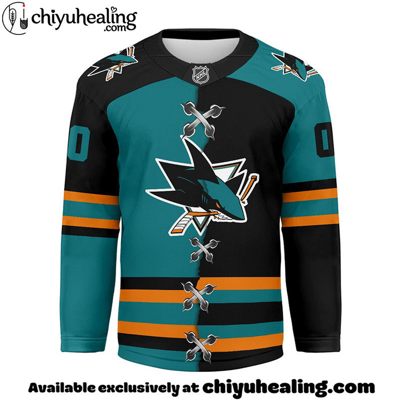 San Jose Sharks - Premium NHL Personalized Split Color Hockey Jersey