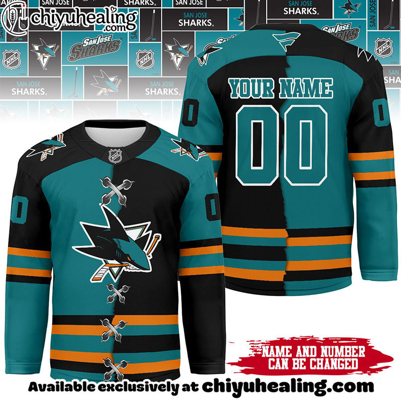 San Jose Sharks - Premium NHL Personalized Split Color Hockey Jersey
