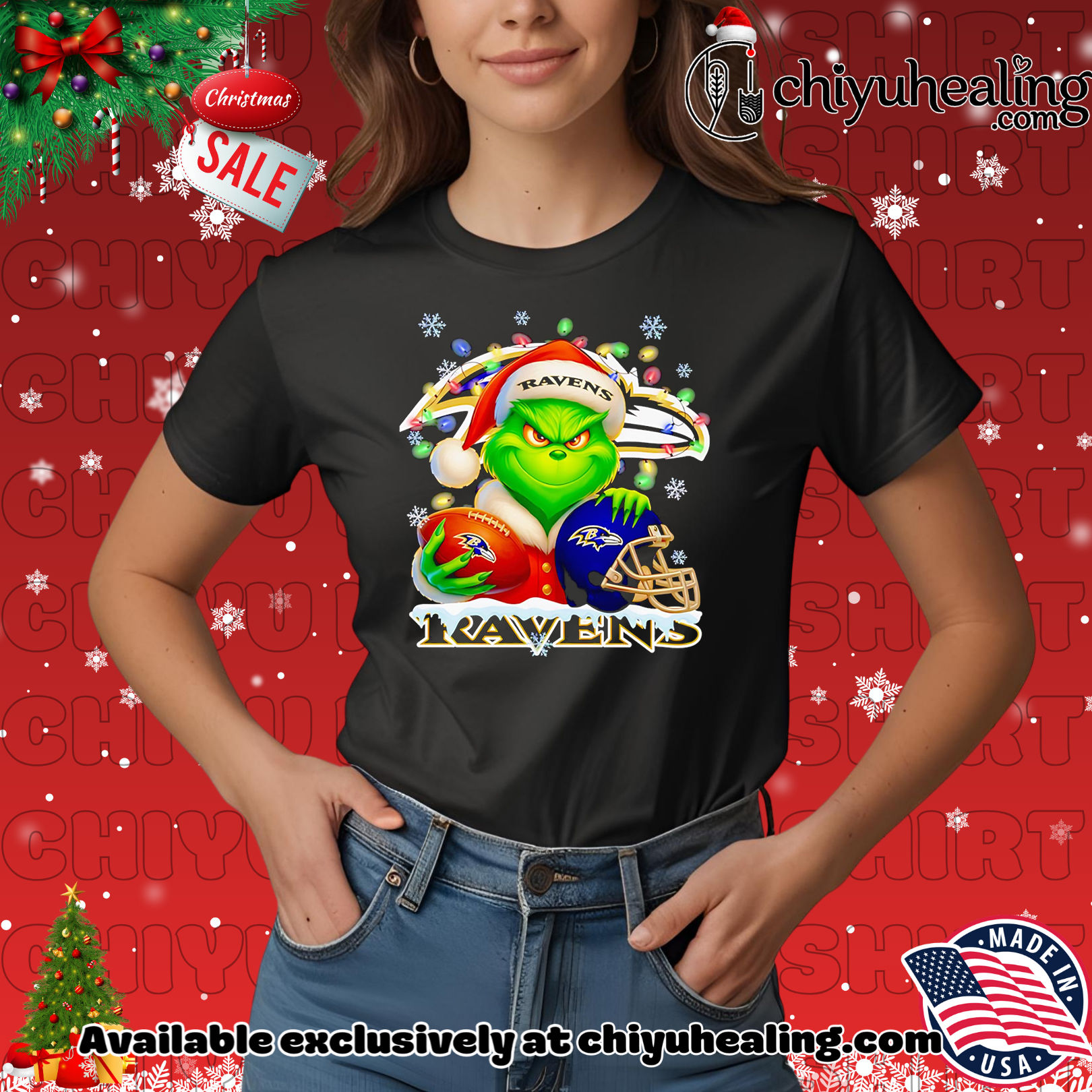 Santa Christmas Grinch Baltimore Ravens holding helmet football shirt, Hoodie, Sweatshirt, Poster Canvas, Mug, Ornaments 7 Santa Christmas Grinch Baltimore Ravens holding helmet football shirt, Hoodie, Sweatshirt, Poster Canvas, Mug, Ornaments