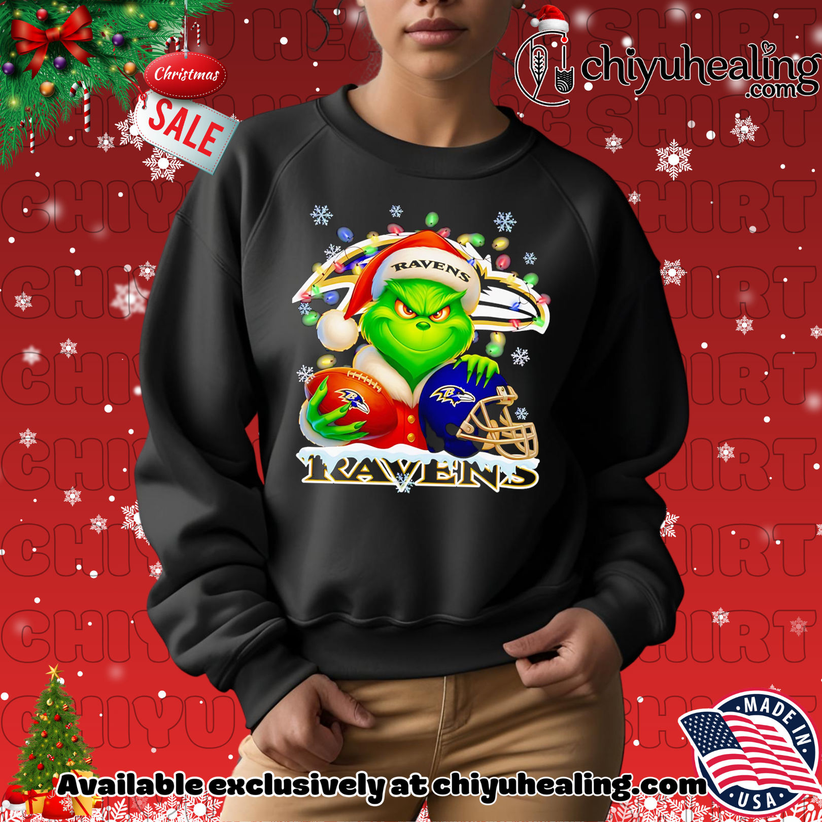 Santa Christmas Grinch Baltimore Ravens holding helmet football shirt, Hoodie, Sweatshirt, Poster Canvas, Mug, Ornaments 2 Santa Christmas Grinch Baltimore Ravens holding helmet football shirt, Hoodie, Sweatshirt, Poster Canvas, Mug, Ornaments