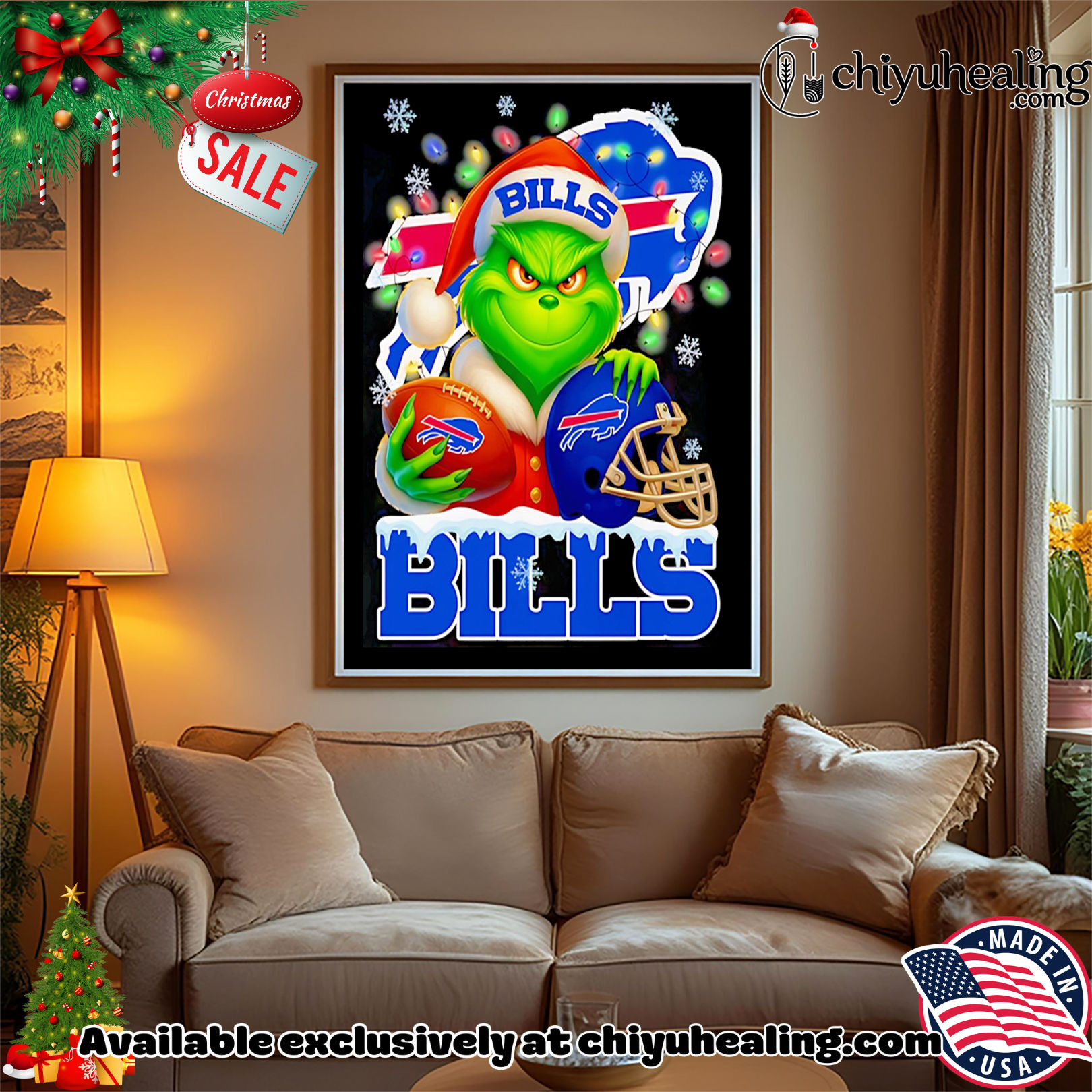 Santa Christmas Grinch Buffalo Bills holding helmet football shirt, Hoodie, Sweatshirt, Poster Canvas, Mug, Ornaments Santa Christmas Grinch Buffalo Bills holding helmet football shirt, Hoodie, Sweatshirt, Poster Canvas, Mug, Ornaments