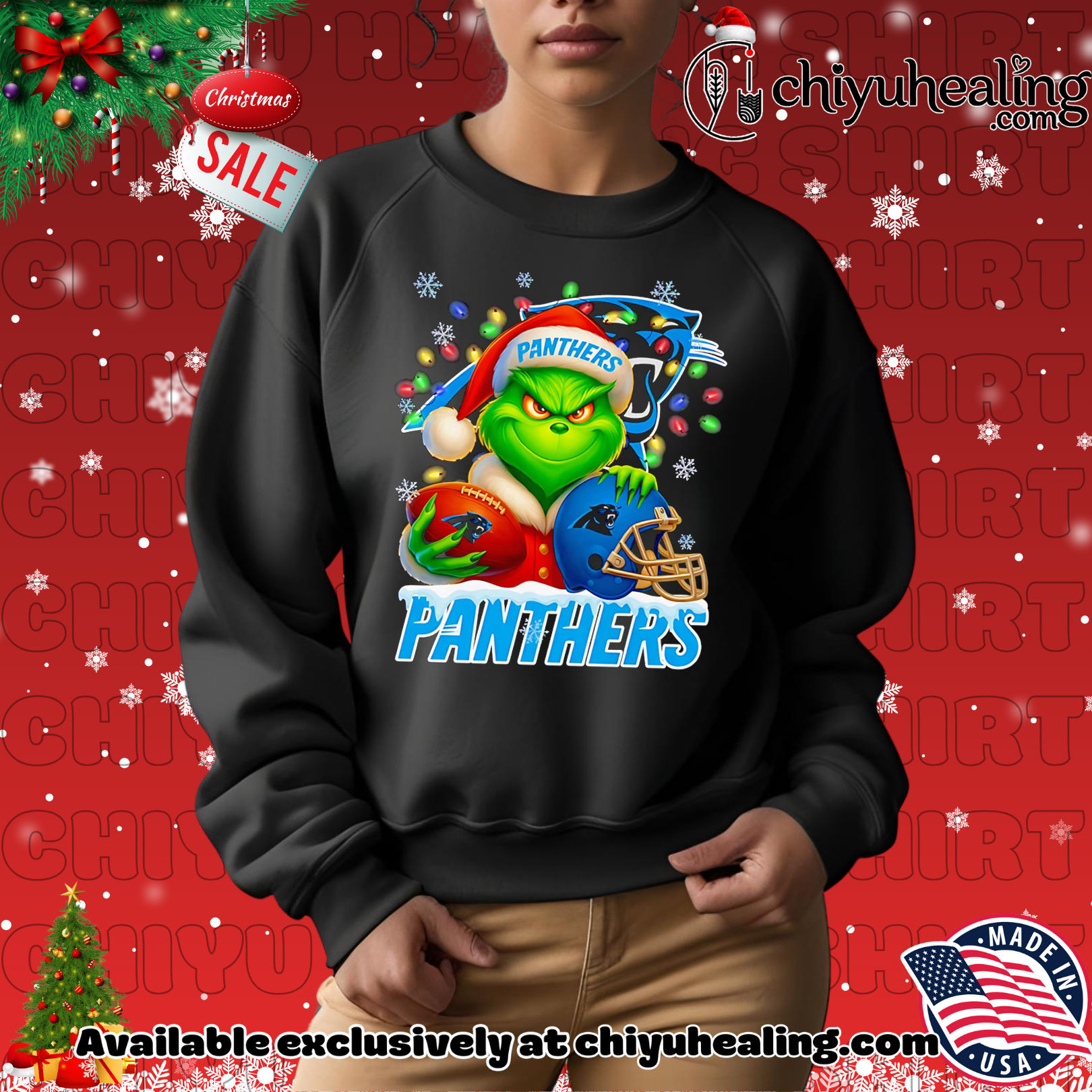 Santa Christmas Grinch Carolina Panthers holding helmet football shirt, Hoodie, Sweatshirt, Poster Canvas, Mug, Ornaments 2 Santa Christmas Grinch Carolina Panthers holding helmet football shirt, Hoodie, Sweatshirt, Poster Canvas, Mug, Ornaments