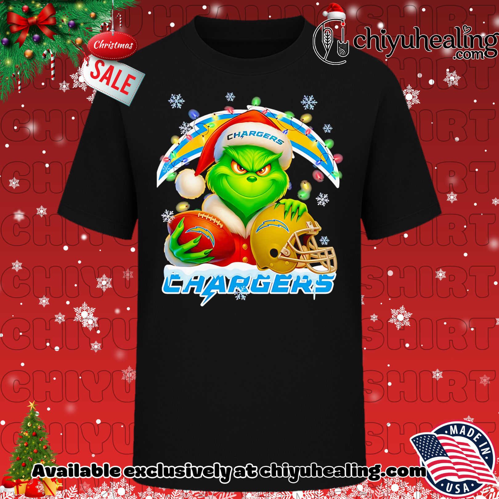 Santa Christmas Grinch Los Angeles Chargers holding helmet football shirt, Hoodie, Sweatshirt, Poster Canvas, Mug, Ornaments 6 Santa Christmas Grinch Los Angeles Chargers holding helmet football shirt, Hoodie, Sweatshirt, Poster Canvas, Mug, Ornaments