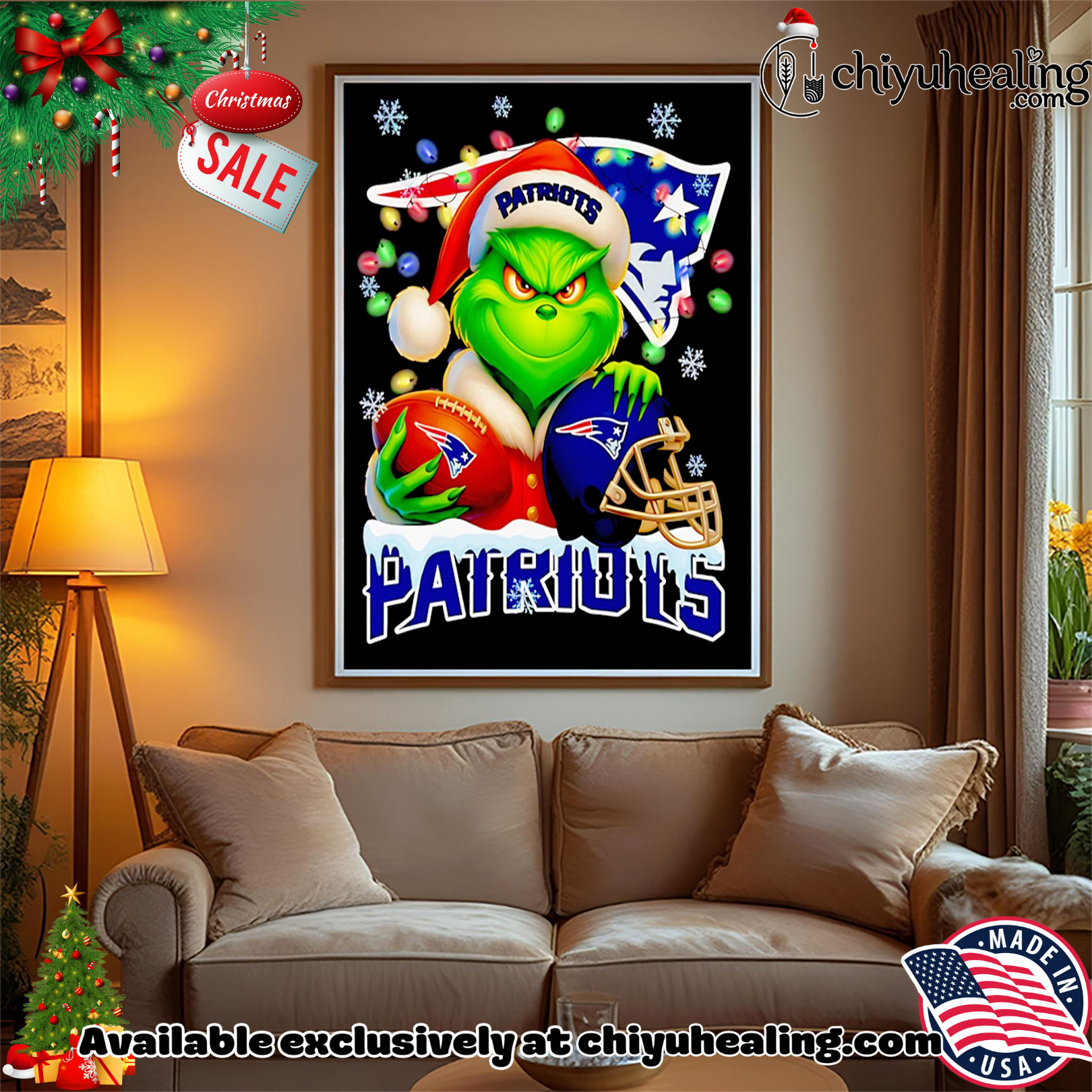Santa Christmas Grinch New England Patriots holding helmet football shirt, Hoodie, Sweatshirt, Poster Canvas, Mug, Ornaments Santa Christmas Grinch New England Patriots holding helmet football shirt, Hoodie, Sweatshirt, Poster Canvas, Mug, Ornaments