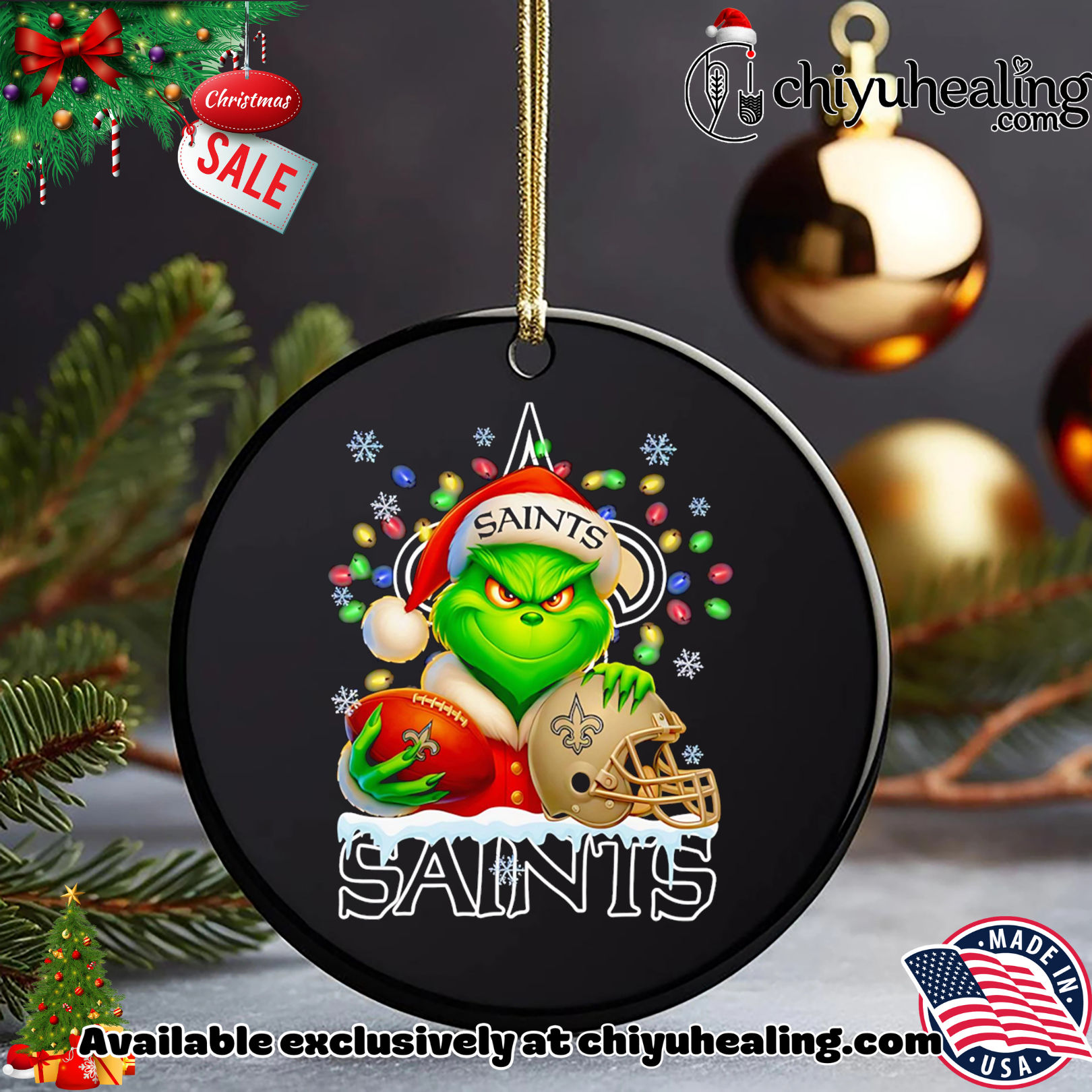Santa Christmas Grinch New Orleans Saints holding helmet football shirt, Hoodie, Sweatshirt, Poster Canvas, Mug, Ornaments Santa Christmas Grinch New Orleans Saints holding helmet football shirt, Hoodie, Sweatshirt, Poster Canvas, Mug, Ornaments