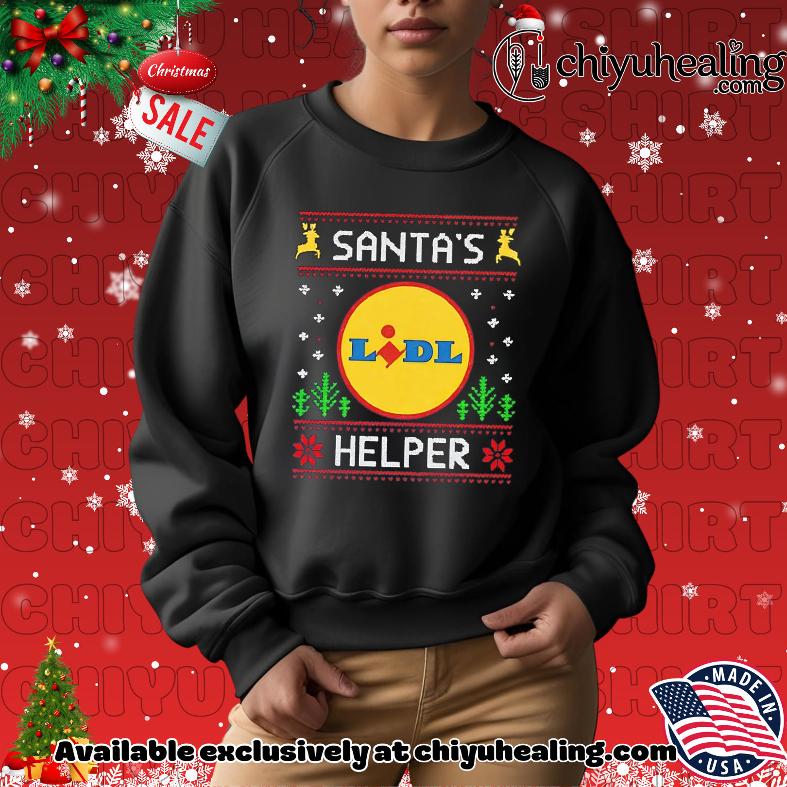 Santa's Lidl Helper ugly Christmas shirt, Hoodie, Sweatshirt, Poster Canvas, Mug, Ornaments 2 Santa's Lidl Helper ugly Christmas shirt, Hoodie, Sweatshirt, Poster Canvas, Mug, Ornaments