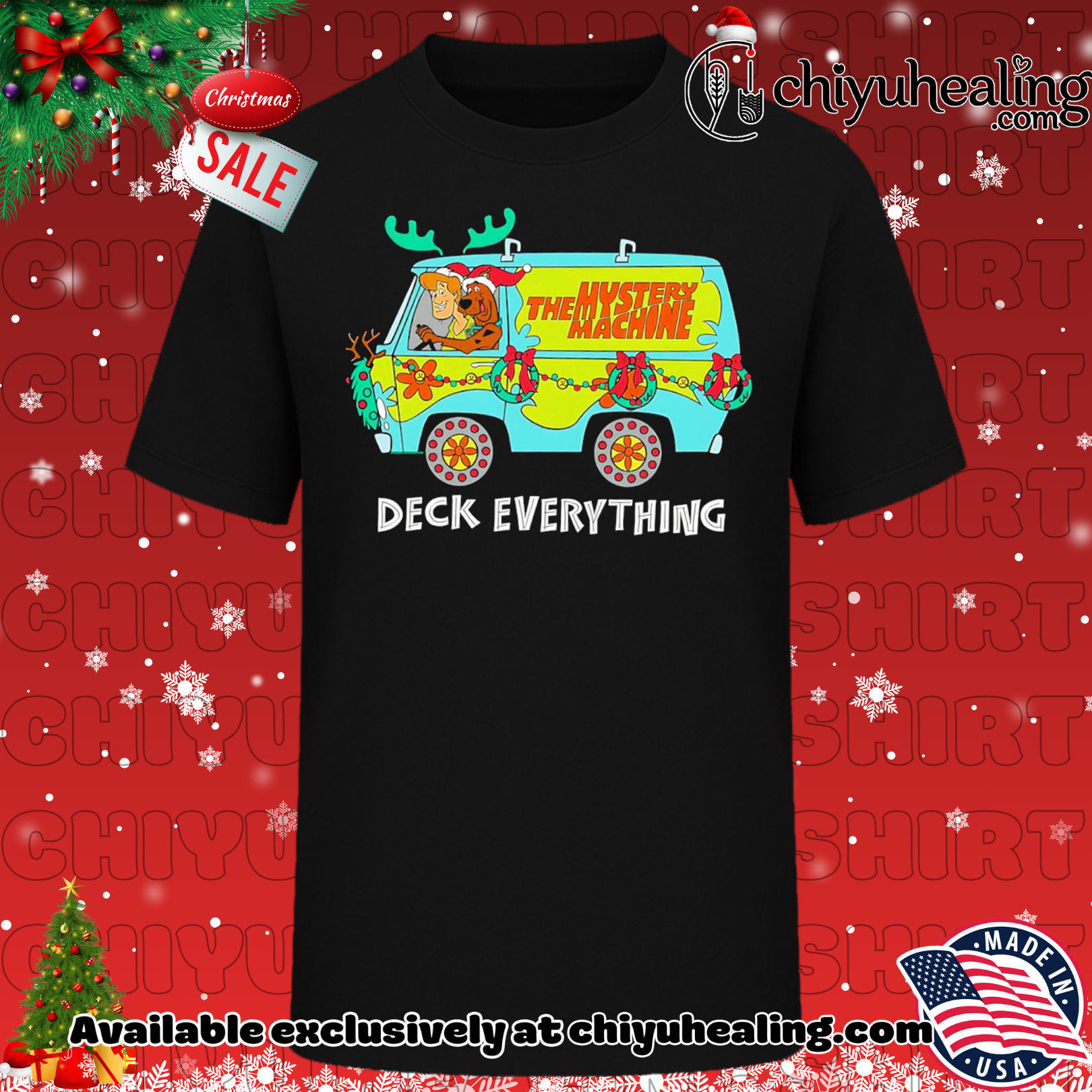Scooby Doo Christmas The Mystery Machine Deck Everything shirt, Hoodie, Sweatshirt, Poster Canvas, Mug, Ornaments